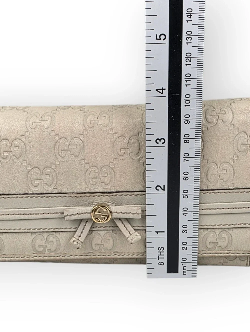 Gucci Guccissima Bow Signature Wallet Ivory - Picture 15 of 16
